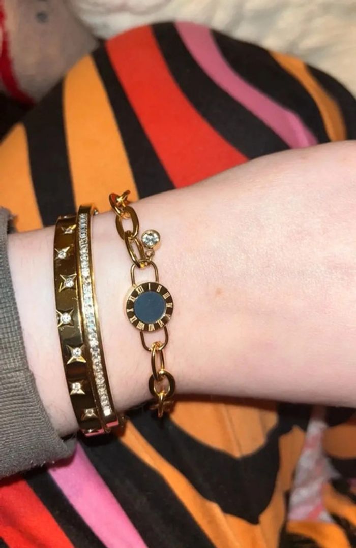 Bracelet chaîne motif noir - photo numéro 2