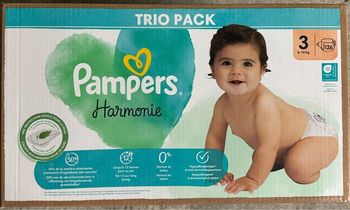 Trio pack couches Pampers Harmonie taille 3 (126 couches)