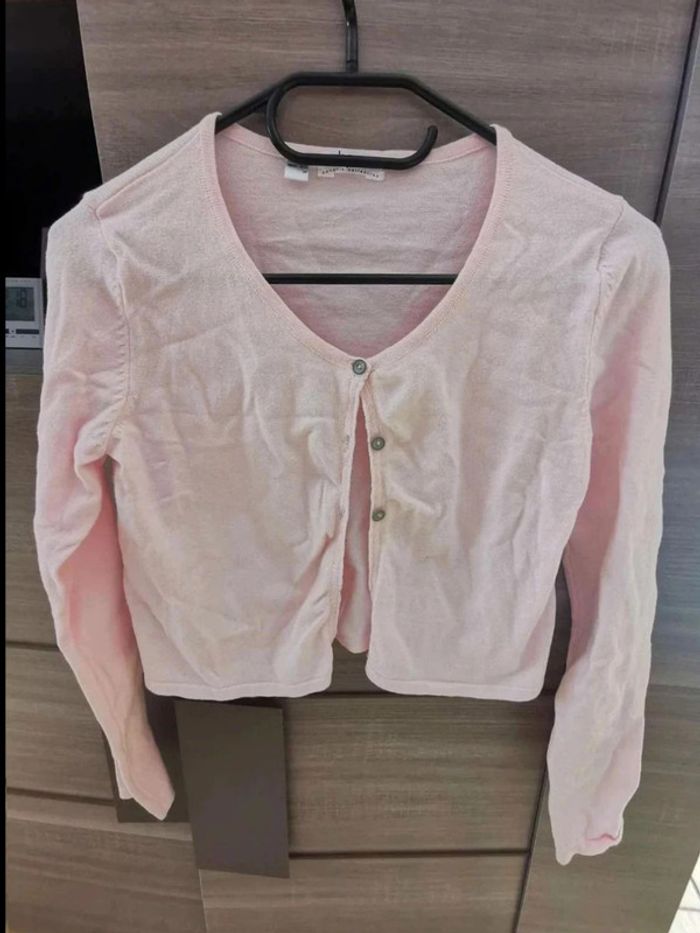 Gilet court  rose  12-13  ans