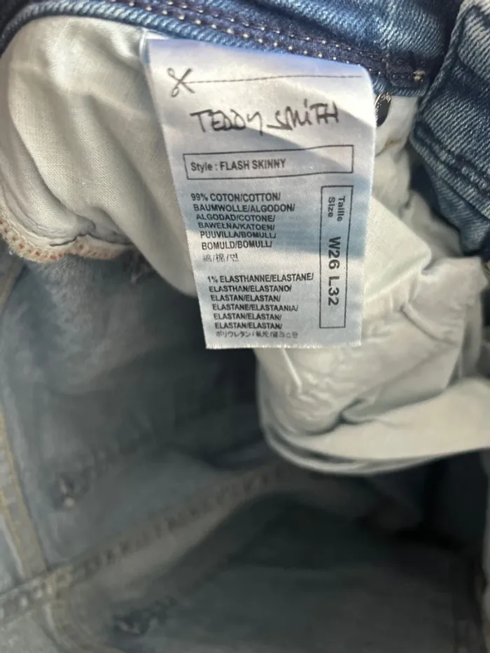 Jeans Teddy Smith bleu clair flash skinny W26-L32 (16ans) - photo numéro 5