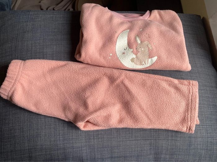 Pyjama lune polaire rose 24m Kiabi