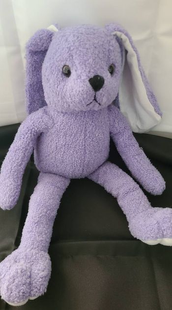 Doudou Lapin  Mauve blanc