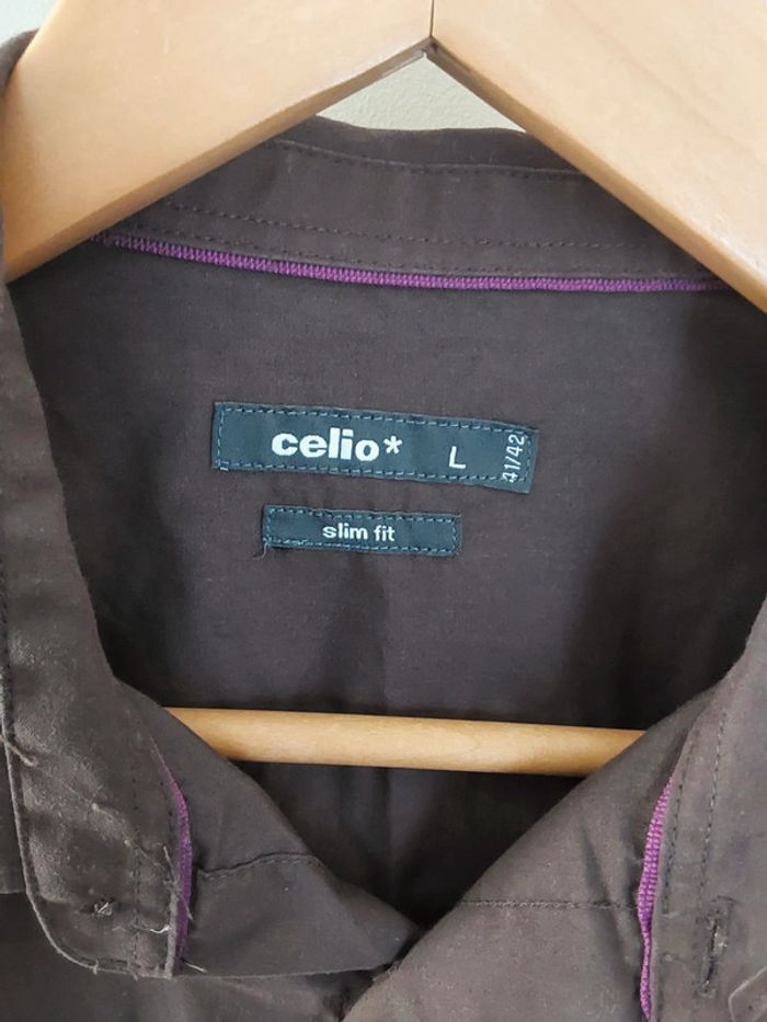 Chemise en coton marron Célio T L