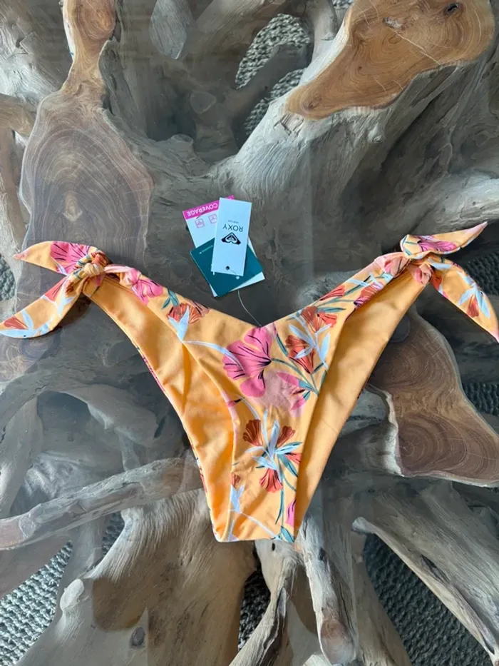 Bas de maillot de bain Roxy femme fleurs orange mini coverage