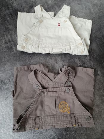 Lot 2 salopettes bébé garçon 6 mois très bon état