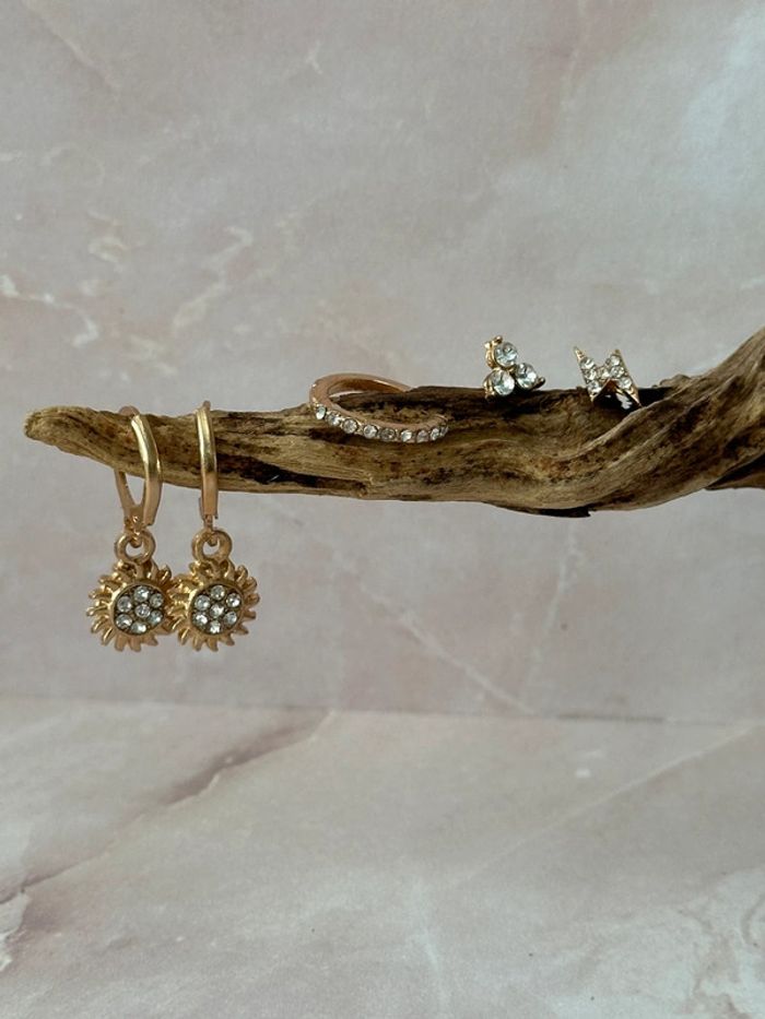 Ear cuff bagues d’oreilles en laiton or sans nickel lot de 5 boucles - photo numéro 2