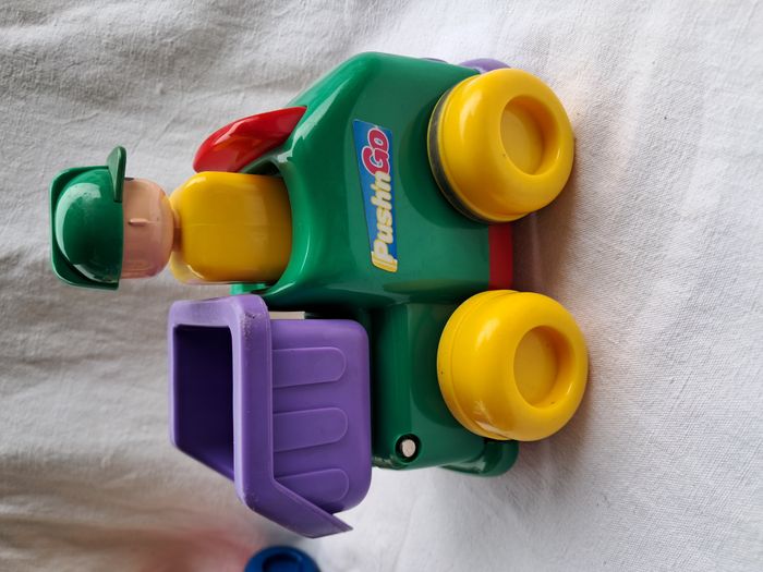 Lot de 3 train locomotive tomy push'n go vintage - photo numéro 2