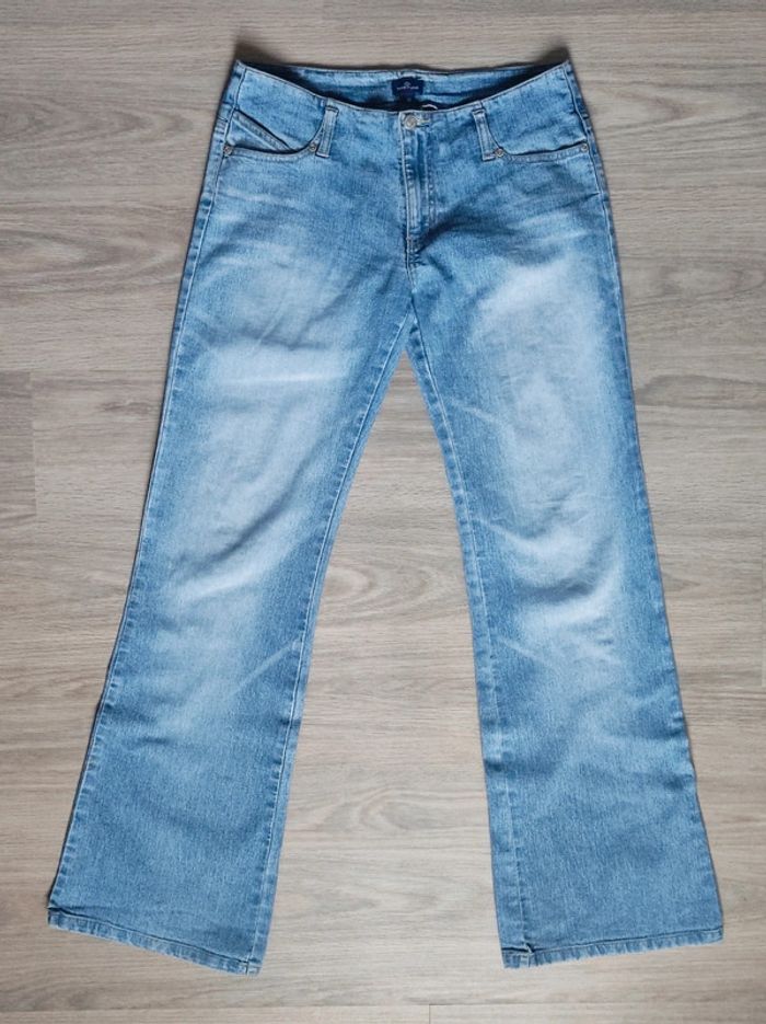 Pantalon Jean Mom évasé patte d'eph bleu clair y2k / Naf Naf - 38/M - photo numéro 9
