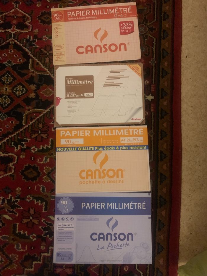 Lot de 4 paquet de papier millimétré - photo numéro 4