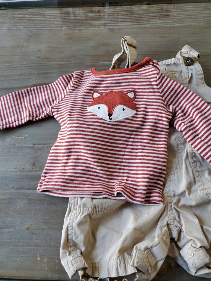 Ensemble salopette courte 6 mois - photo numéro 2