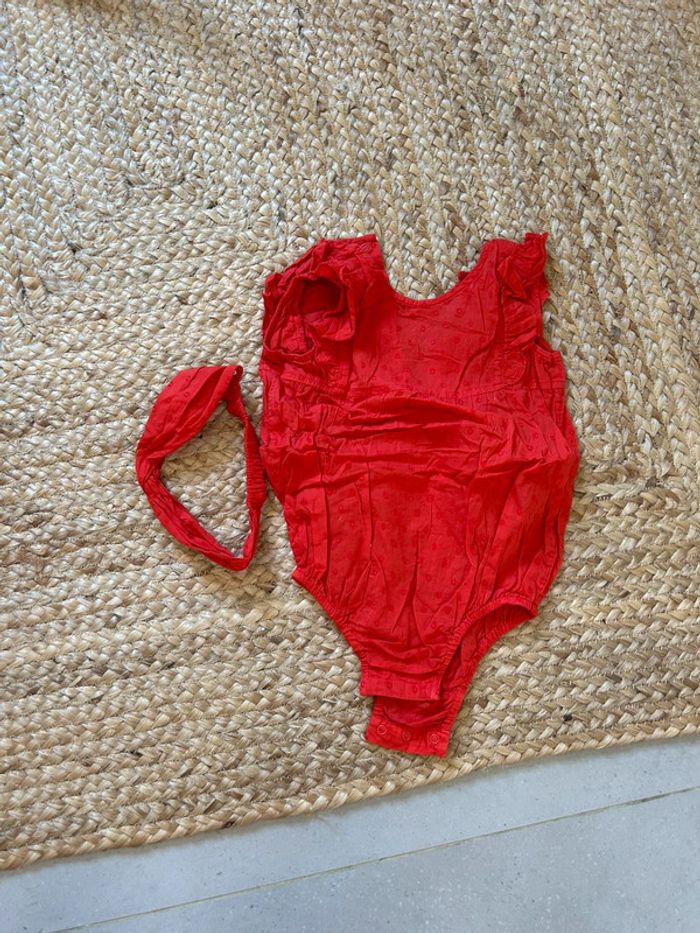 Barboteuse avec bandeau cheveux bébé fille TAO