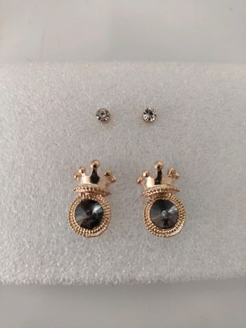 Lot de 2 paires de boucles d'oreilles Crown 👑