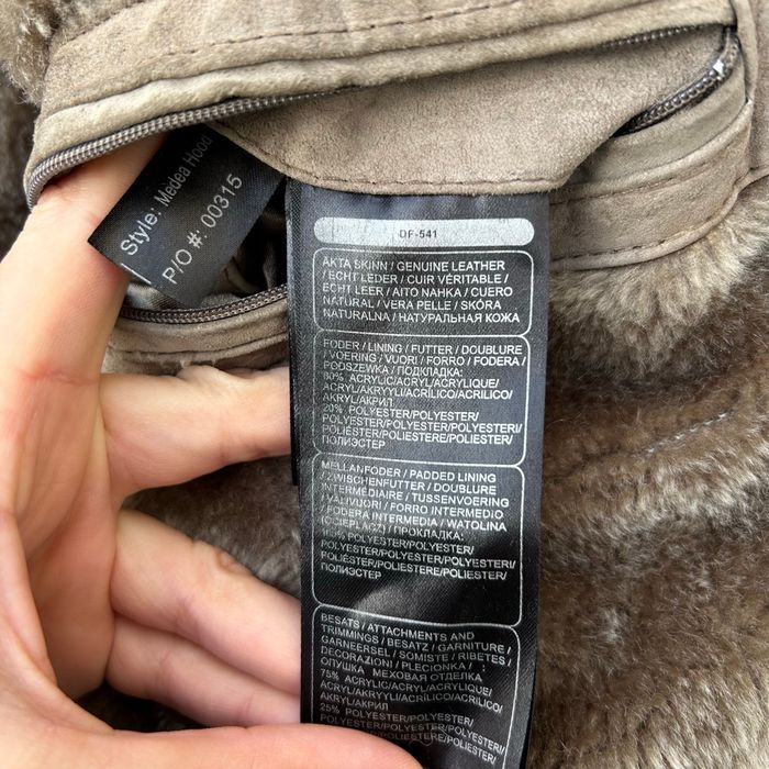 Manteau d’hiver Saki, cuir retourné, shearling, vintage y2k beige taupe, femme 46 - photo numéro 8