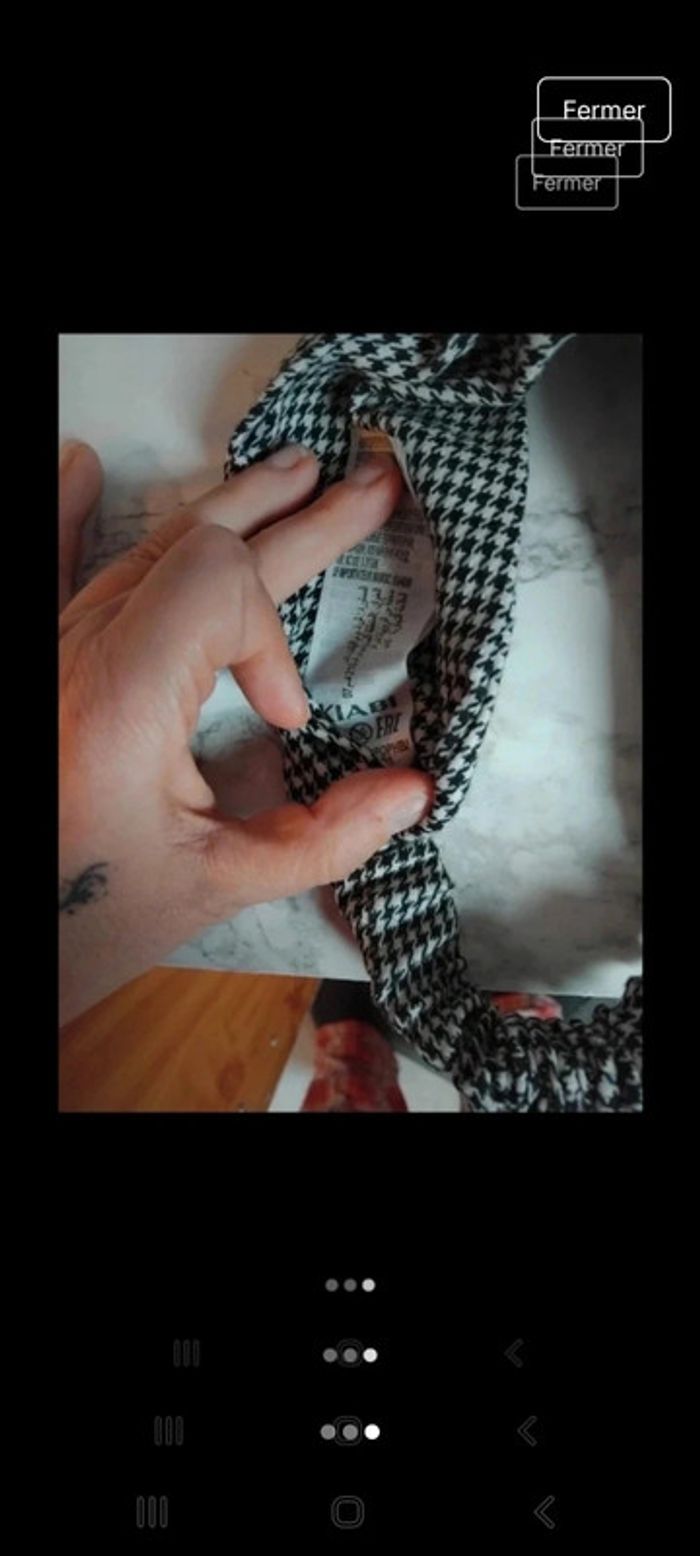 Bandeau rétro rockabilly pin-up motif pieds de poule - photo numéro 3