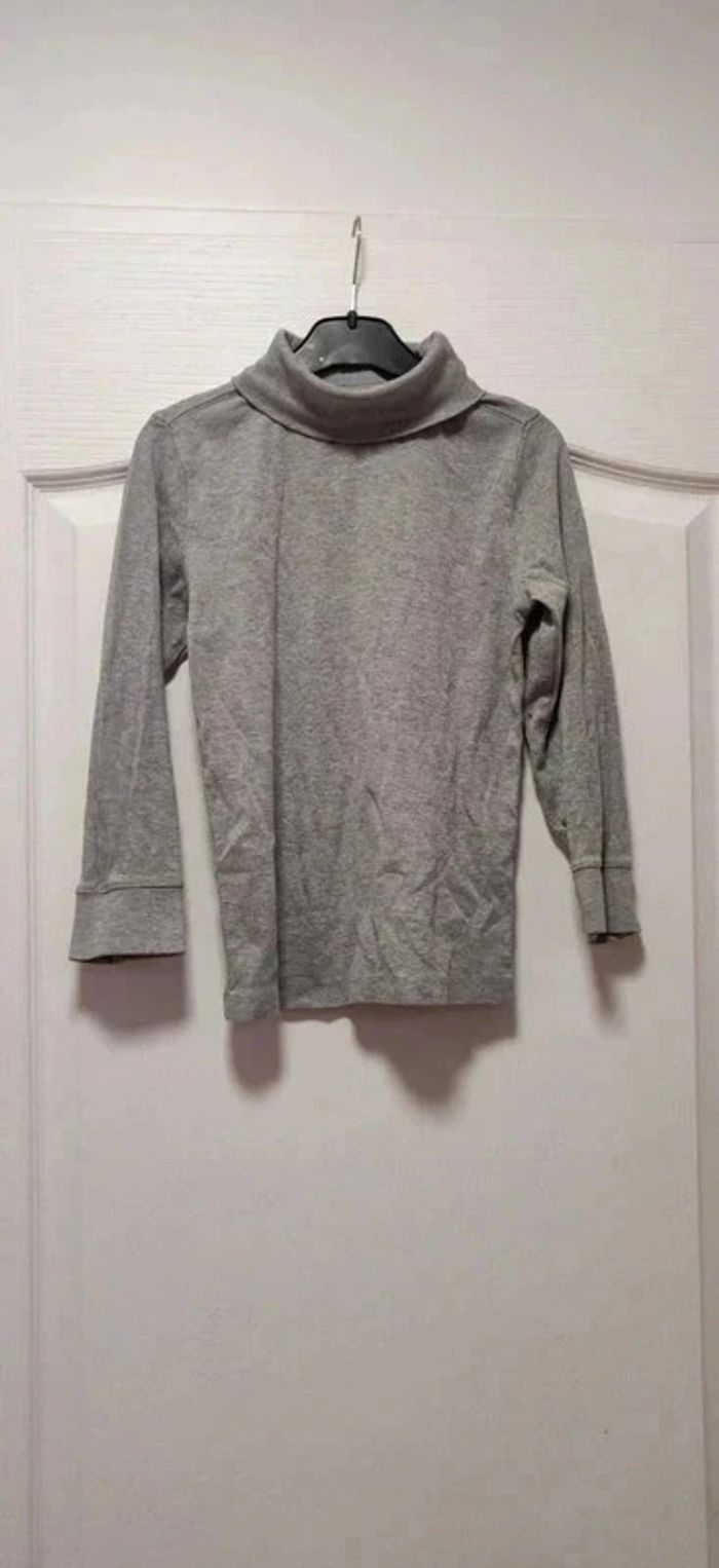 Sous-pull col roulé gris clair Kiabi nky 8 ans