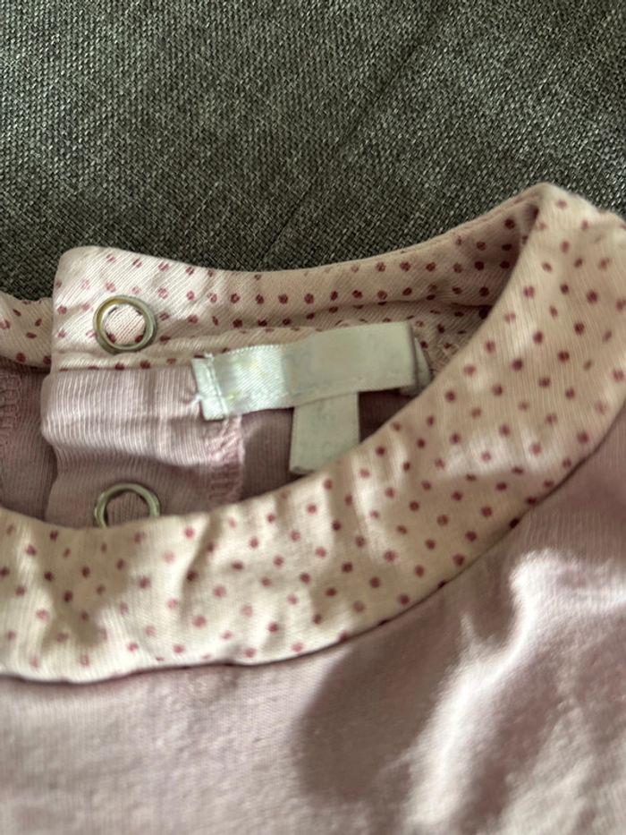 Pyjama 2 pièces 9 mois fille lilas et rose kitchoun bon état - photo numéro 2