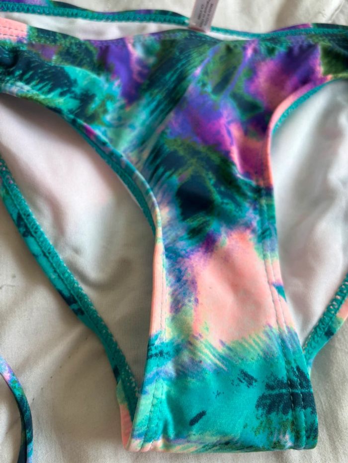 Bas de maillot de bain bikini multicolore motif feuillage Ardene taille XS/34 neuf - photo numéro 3