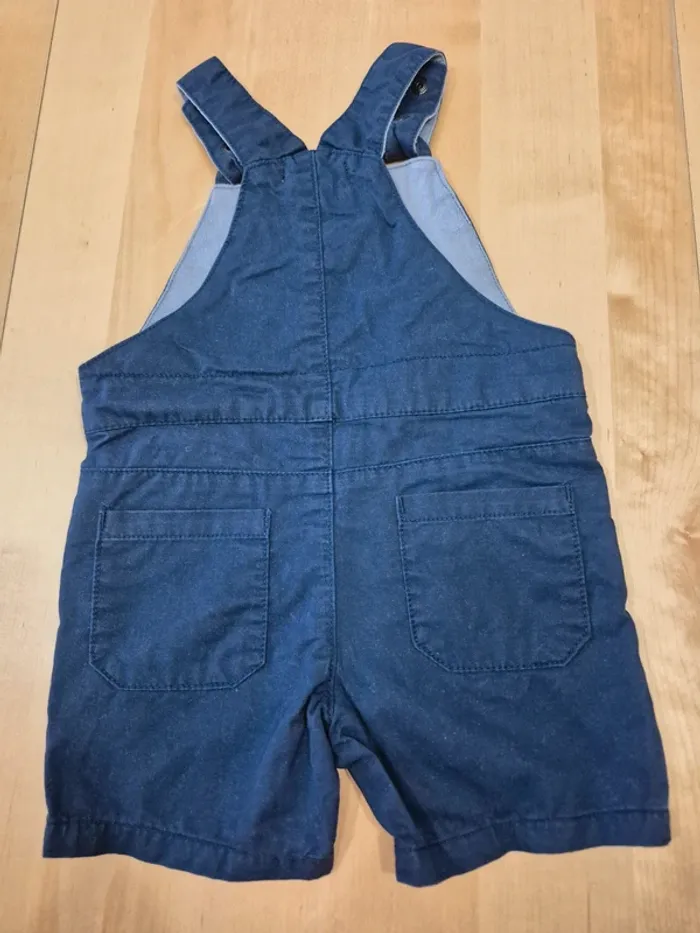 Salopette short bébé 24 mois bleu marine - photo numéro 3