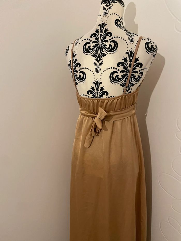 Magnifique robe de cérémonie satinée, couleur champagne - Taille 38 - photo numéro 7