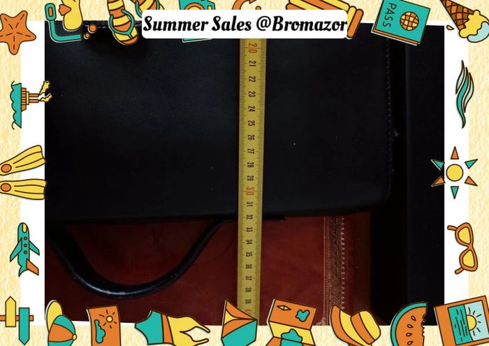 Cartable à compartiments en cuir noir - photo numéro 6