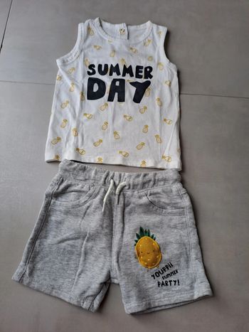Ensemble short et débardeur ananas 18M Kiabi - neuf
