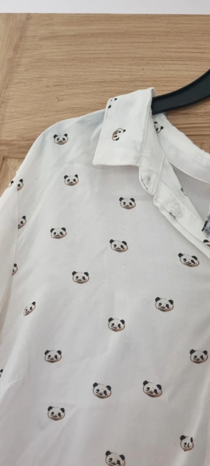 Chemise blanche avec petits pandas - Bershka - photo numéro 6
