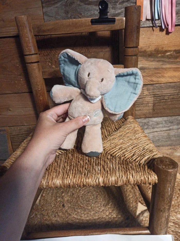 Peluche éléphant Nattou hochet tbe - photo numéro 3