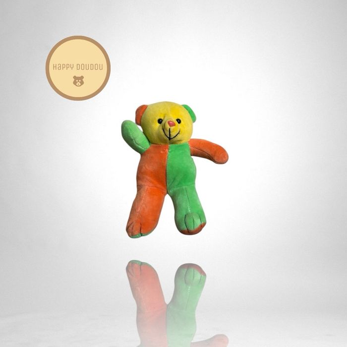 Peluche Ours vert orange jaune Toys R Us A1052
