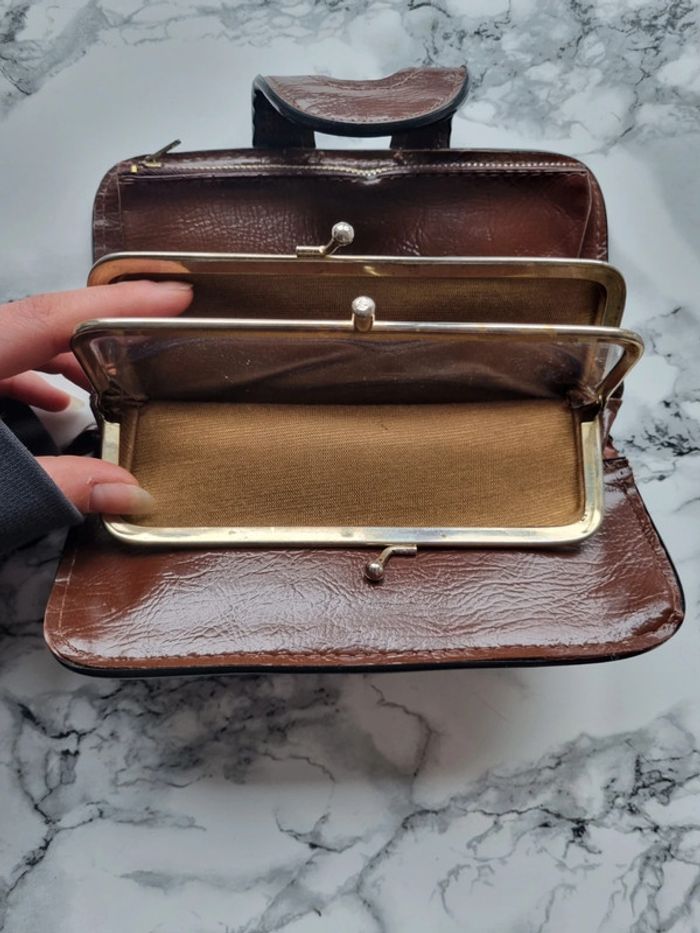 Porte monnaie en cuir marron vintage - photo numéro 12