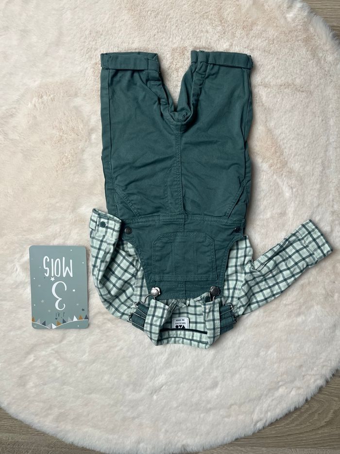 Ensemble salopette/chemise 3 mois - photo numéro 2