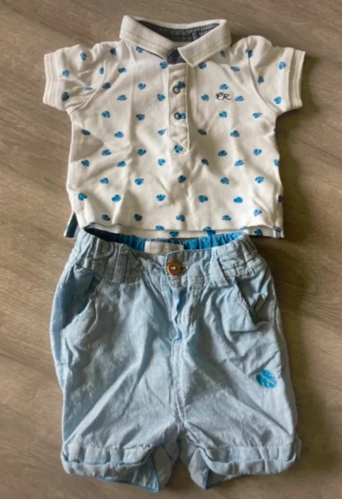 Ensemble polo et short 1 mois Cadet Rousselle