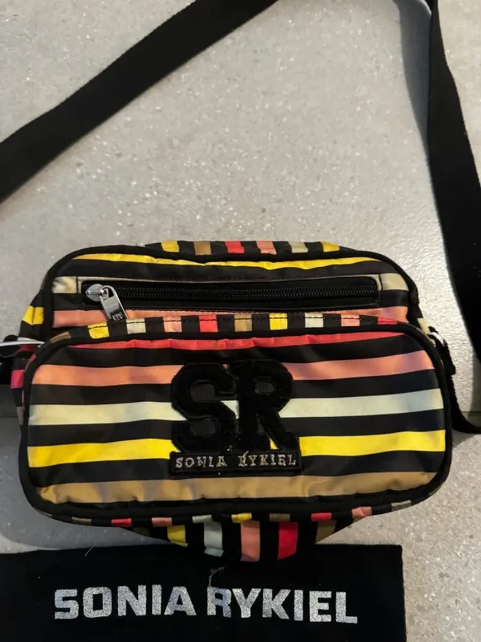 Sac à bandoulière Sonia Rykiel multicolore, bon état mais il y a des tâches 21x14cm - photo numéro 2