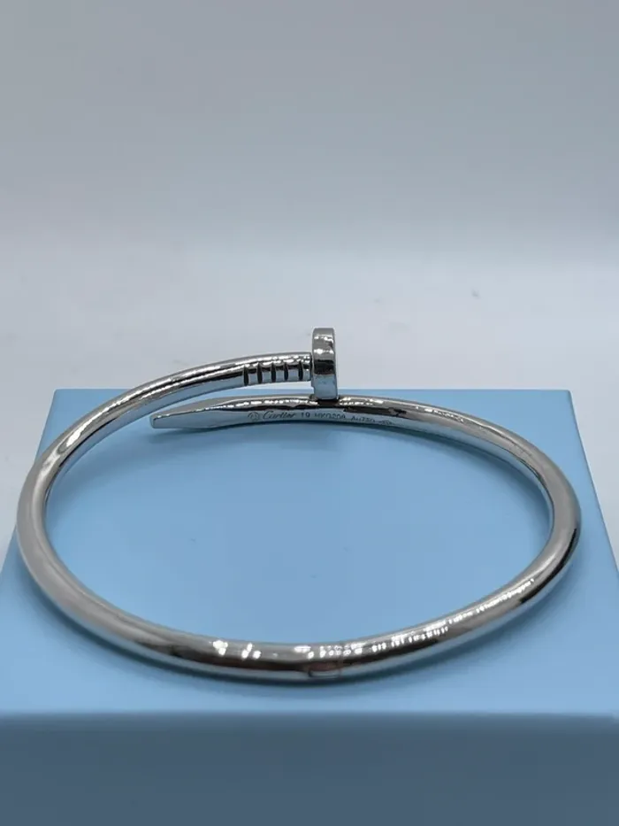 Bracelet jonc argenté taille 19cm - photo numéro 9