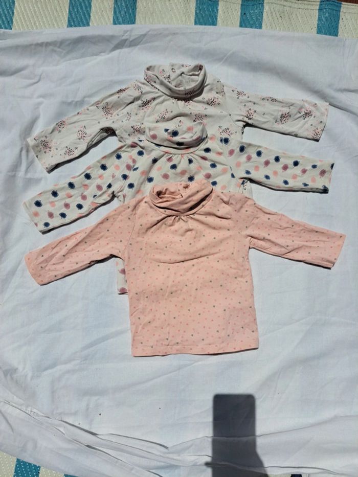 Lot t-shirts col roulé