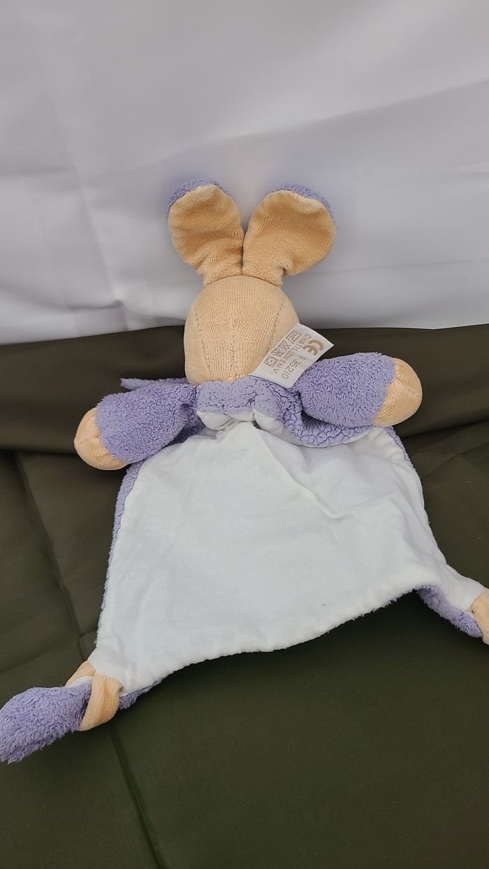 Doudou plat lapin mauve violet TAKINOU - photo numéro 3