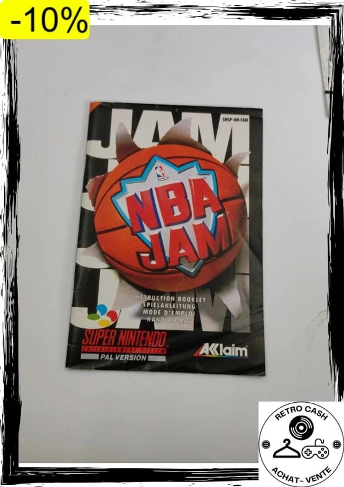 NBA Jam PAL Super Nintendo fah complet snes - photo numéro 2