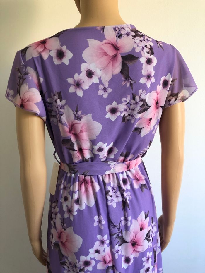 Robe longue mauve et fleurie neuve New Collection taille unique - photo numéro 6
