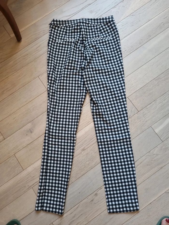 Pantalon vichy 38 stradivarius noir et blanc - photo numéro 6