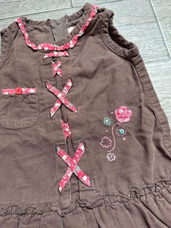 Robe velours Adelie 6 mois marron - photo numéro 2