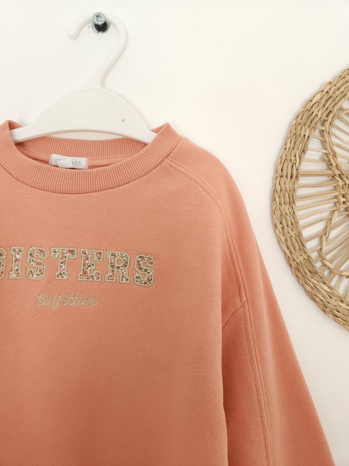 Sweat corail " Sisters" Vertbaudet 4 Ans - photo numéro 4
