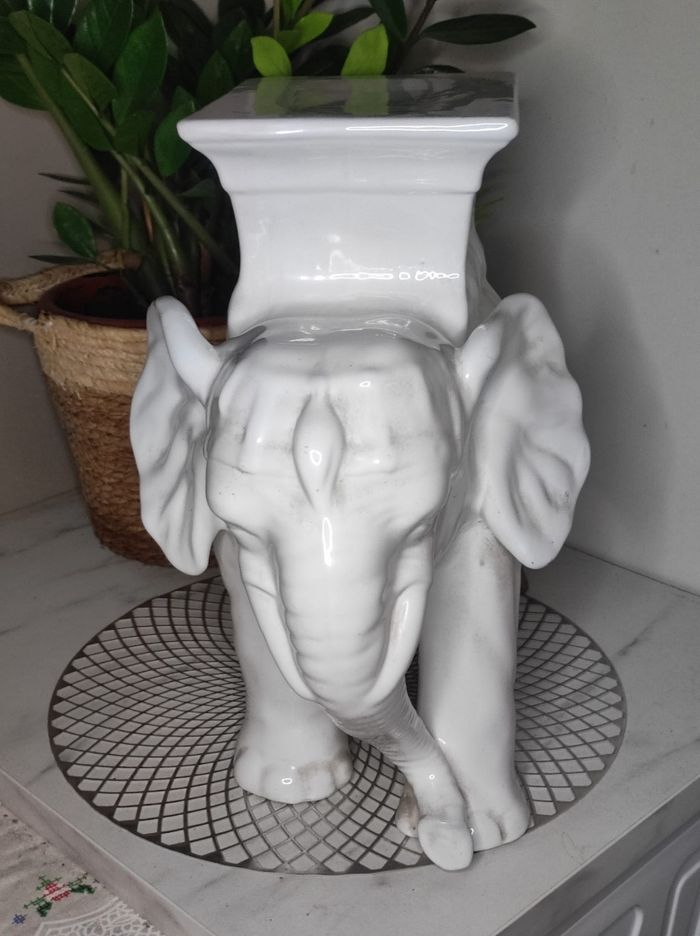 Sellette éléphant céramique vernissé - photo numéro 2