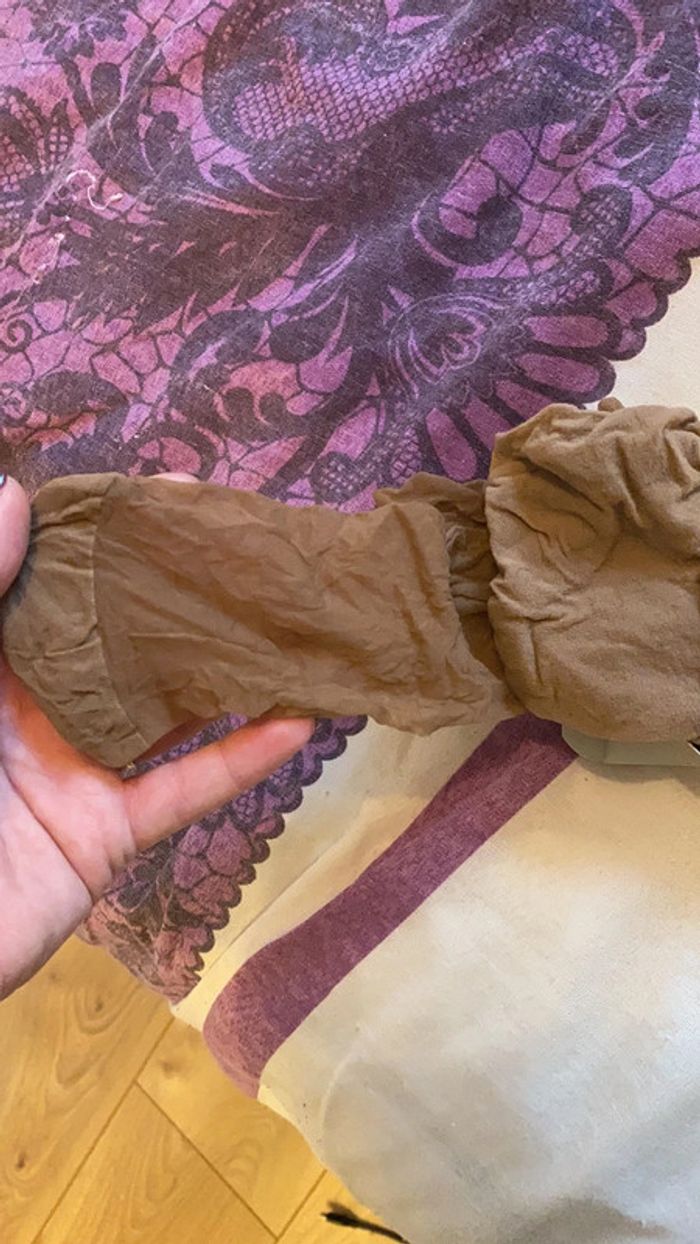 Collant voile beige - photo numéro 4