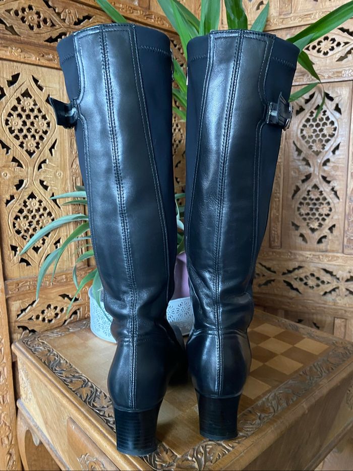 Bottes cuir noires Rieker T 37 - photo numéro 4