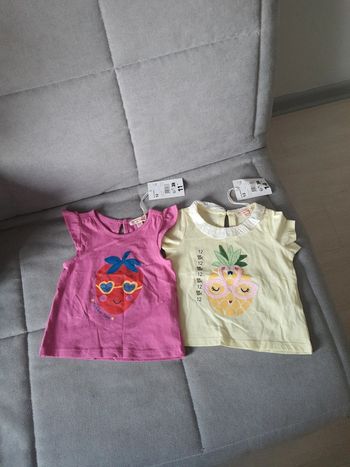 Lot de deux t-shirts Du Pareil Au Même DPAM taille 12 mois neuf avec étiquettes