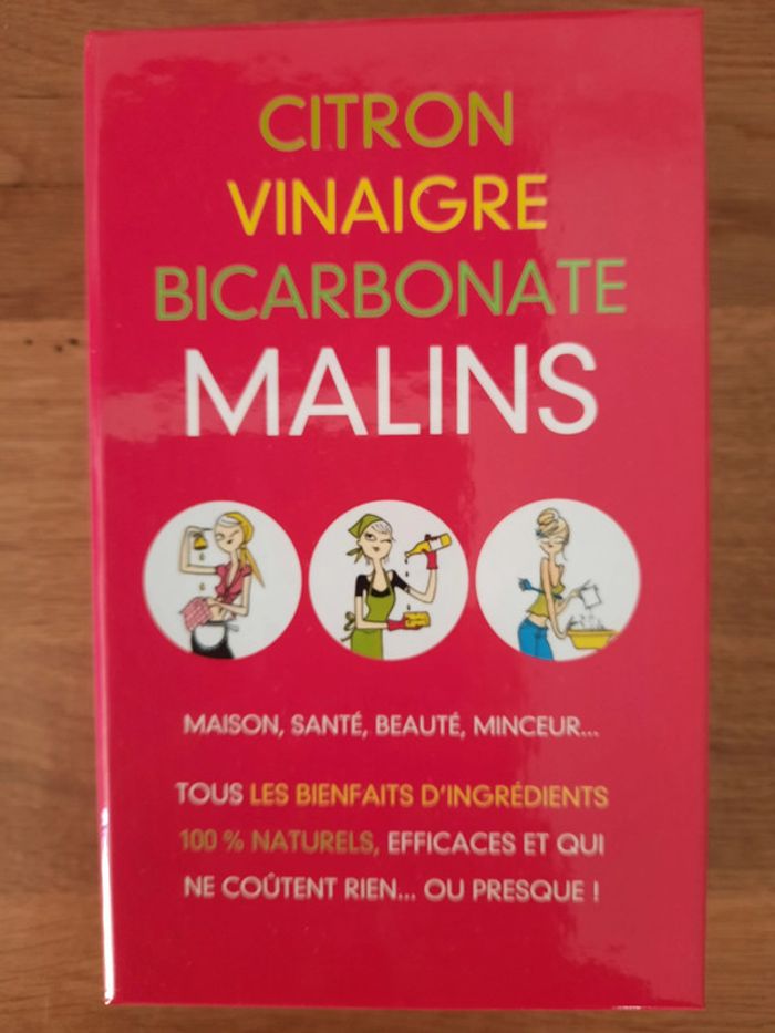 Coffret 3 livres citron vinaigre bicarbonate malins