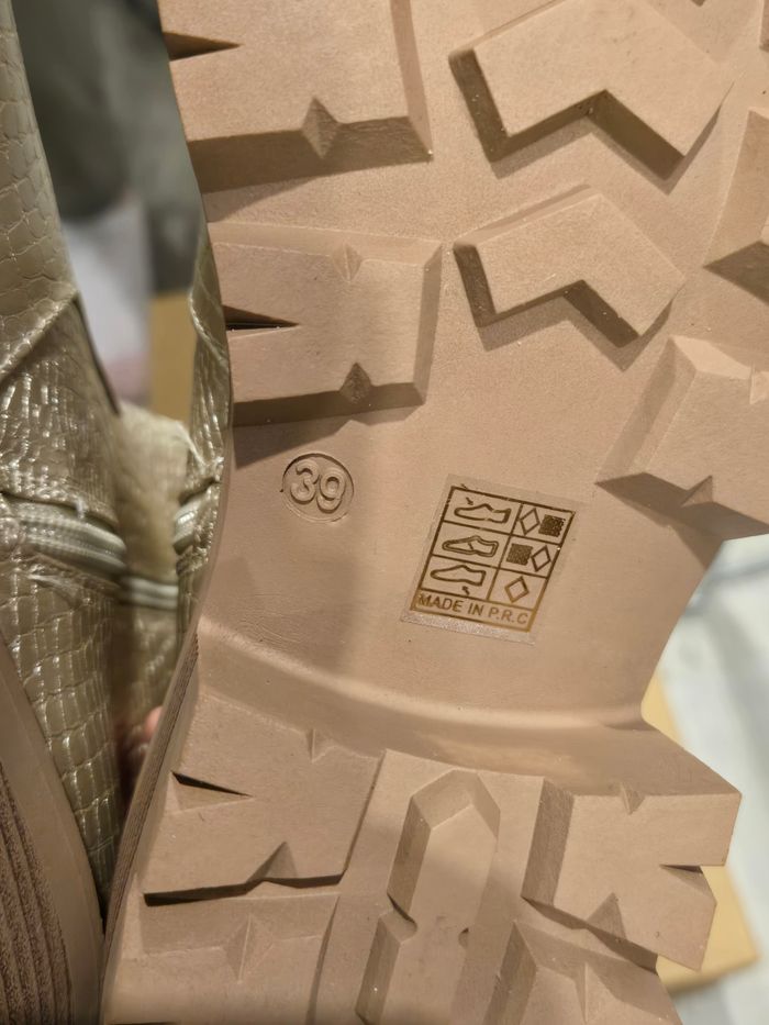 Bottines Chelsea dorées simili croco P39 Findlay neuves - photo numéro 7