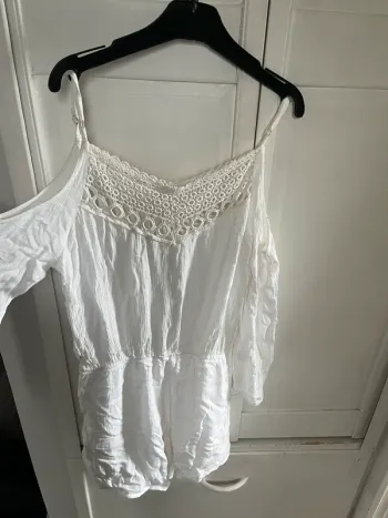 combi short broderie blanche brodé