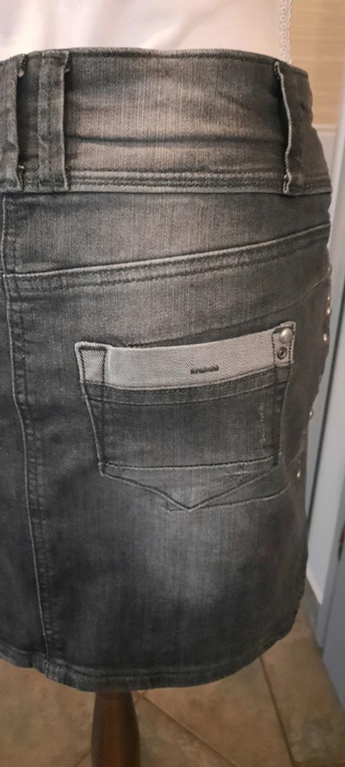 Jupe en jeans grise Camaïeu taille 38 - photo numéro 6