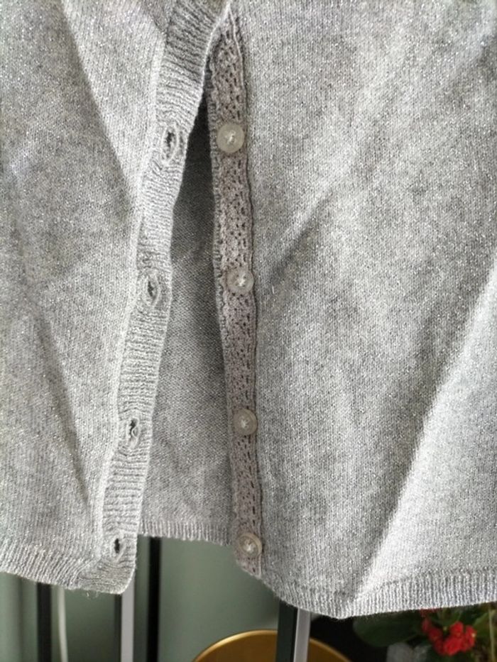 Gilet gris dentelle Vertbaudet 3 ans - photo numéro 2