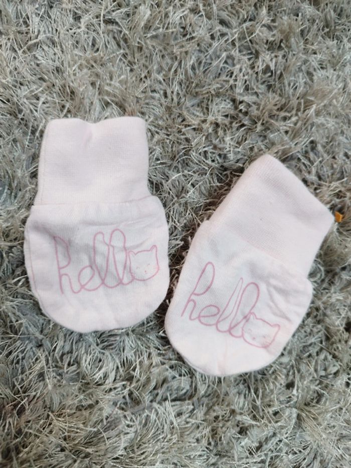 Lot Gants naissance anti griffures rose fille - photo numéro 4